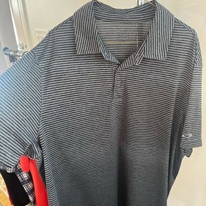Champion Golf Polo Gray on Gray Stripes